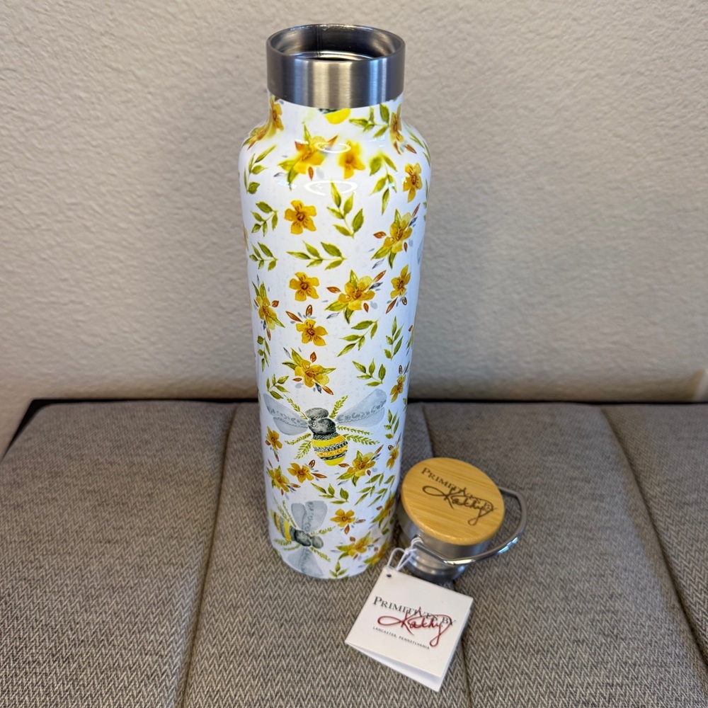 Stainless Steal Tumbler - Bee and Floral Design, 25oz — Primitives By Kathy - Picture 5 of 13